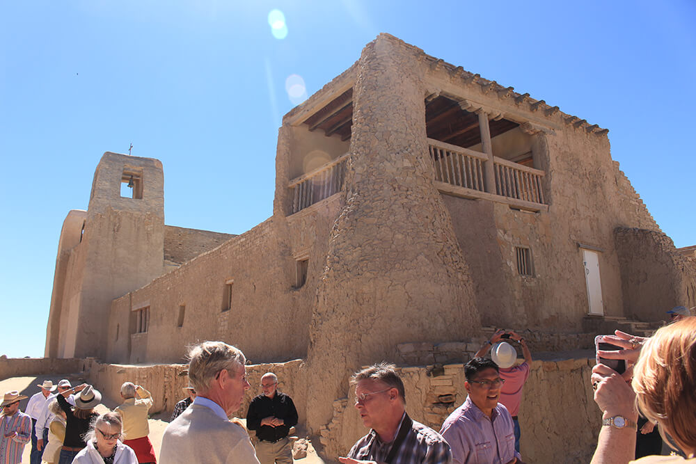 Group gathered for tour in downtown Santa Fe