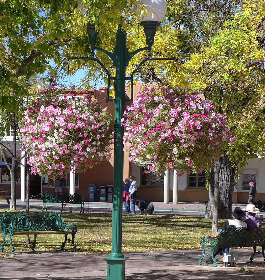 Historic plaza in downtown Santa Fe